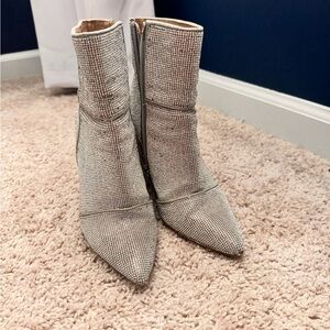 Steve Madden Silver Ankle Boots